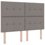 vidaXL Cabeceira Botão Estofada Taupe 140 cm Tecido - 1137402344
