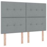 vidaXL Cabeceira Botão Tufted Cinza Claro 140 cm Tecido - 1151772145