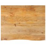 vidaXL Tampo de Mesa com Borda Viva 90x80x3,8 cm Mangueira Maciça - 4058010044