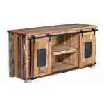 Giner y Colomer Móvel de Tv Feito de Madeira Reciclada Multicolorida 62x130x40