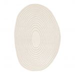Tapete Sweeek Interior em Forma de Seixo com Padrão Circular Creme Amanda Creme 229x160x1.4 cm