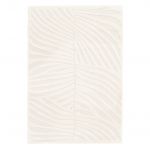 Tapete Sweeek Interior Padrão em Relevo Vegetal Creme Lily 150x80x1.4 cm