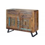 Giner Y Colomer Cômoda Exclusiva Feita de Madeira Reciclada e Multicolorida 87x105x40