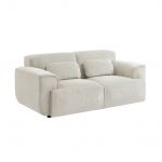 Sofá Sweeek Wallas 2 Lugares Tecido de Veludo Cotelê Branco Cremoso L 180 X P 98 X a 73cm