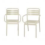 Sweeek Cadeira de Jardim em Aço Set de 2 Amelia Beige 50.4x53x79.5 cm