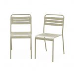 Sweeek Cadeira de Jardim em Aço Set de 2 Amelia Beige 44x52x79 cm