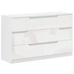 Homcom Cómoda com 6 Gavetas Cómoda de Quarto Moderna com Sistema Anti-tombo 120x40x75 cm Branco - 831-905V02WT