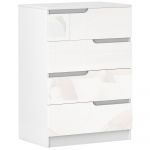 Homcom Cómoda com 4 Gavetas Cómoda de Quarto Moderna com Sistema Anti-tombo 60x40x85 cm Branco - 831-905V00WT