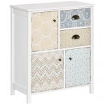 Homcom Cómoda Estilo Boémio Cómoda para Quarto com 2 Gavetas e 3 Compartimentos Desenho Anti-tombo 68x34x80 cm Multicor - 831-157