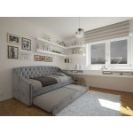 Ideia Home Design Cama Dupla Sagres (90x200 cm) Cinza 214 x 85 x 101 cm