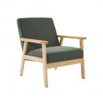 Sweeek Cadeirão Escandinavo em Madeira e Veludo Cotelê Isak Veludo Caqui 64x69.5x73 cm
