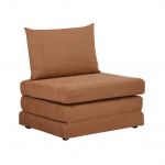Sweeek Poltrona Colchão Conversível Tecido Simple 1 Lugar Fold Camel 198x81x71 cm