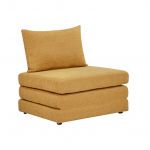 Sweeek Poltrona Colchão Conversível Tecido Simple 1 Lugar Fold Mostarda 198x81x71 cm