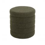 Sweeek Banco Baú Bouclette Snow Verde Caqui 37x37x40 cm