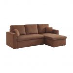 Sofá Cama Sweeek de Canto de Veludo Cotelê Grande de 3 Lugares Ida Veludo Cotelê Ferrugem 219x84x68 cm
