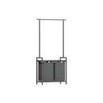 Vasagle Cesta de Lavagem de 2 seções com Riel para Roupa Gris Jaspeado e Gris Pizarra - BLH241G01