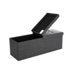 Songmics Banco com Espaço de Armazenamento 120L 38x110x38cm Cinza Escuro