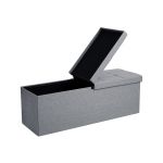 Songmics Banco com Espaço de Armazenamento 120L 38x110x38cm Cinza Claro