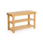 Songmics Banco de Sapatos de Bambu de 3 andares 70x28x45 cm