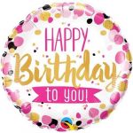 Qualatex Balão Foil 18" Happy Birthday To You Pink & Gold - 020049170