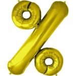 NorthStar Balão Foil 34'' Símbolo Percentagem Dourado - 180000888
