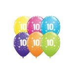 Qualatex Pack 6 Balões Impressos Aniversário nº 10 Tropical - 020017850
