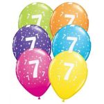 Qualatex Pack 6 Balões Impressos Aniversário nº 7 Tropical - 020017845