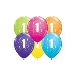 Qualatex Pack 6 Balões Impressos Aniversário nº 1 Tropical - 020017817