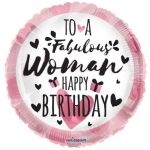 Kaleidoscope Balão Foil 18" Happy Birthday Fabulous Woman - 140015444