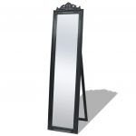 Espelho de Pé em Estilo Barroco, 160x40 cm, Preto - 243694