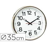 Q-Connect Relógio de Parede Redondo em Plástico Preto 35cm Cromado - 22368
