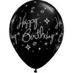 Qualatex Pack 6 Balões 11" Happy Birthday Spark Preto - 020042999