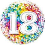 Qualatex Balão Foil 18" 18 Anos Rainbow Confetti - 020049502