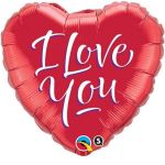 Qualatex Balão Foil 18" Coração i Love You Script Modern - 020029133
