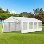 Outsunny Tenda Branca de 8 X 4 M para Celebrações e Eventos- Aço e Pe - m3124
