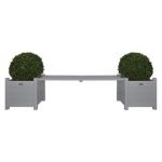 Esschert Design Vasos para Plantas + Banco, Cinzento CF33G