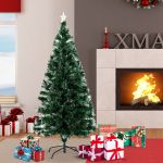 HomCom Árvore de Natal Verde ?74x150cm + Luzes LED - 830-019