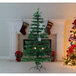 HomCom Árvore de Natal Verde 60 x 150 cm + Luzes LED - 02-0793