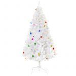 HomCom Árvore de Natal Branca 105x180cm com Enfeites