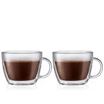 Bodum Bistro 2 Chávenas Térmicas para Café com Leite, Parede Dupla, 0.45 L, Transparente