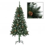 Árvore de Natal Artificial com Pinhas e Brilho Branco 150 cm - 284317