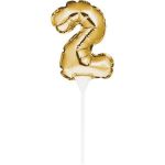 Creative Converting Topo de Bolo Mini Balão Foil Nº 2 Dourado - 120331858