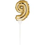 Creative Converting Topo de Bolo Mini Balão Foil Nº 9 Dourado - 120331865