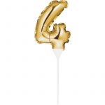 Creative Converting Topo de Bolo Mini Balão Foil Nº 4 Dourado - 120331860