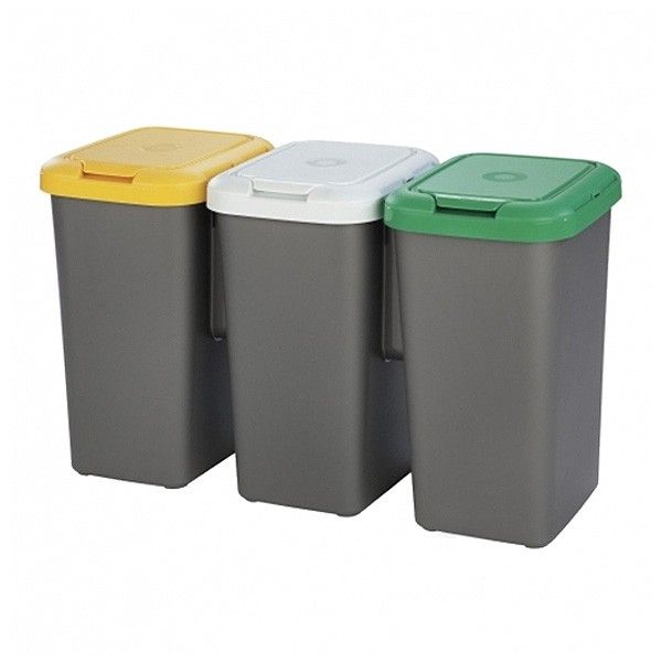 Caixote de Lixo para Reciclagem Plástico Cinzento (77 X 32 X 47,5