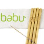 Babu Conjunto de Palhinhas de Bambu + Escovilhão