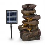 Savona Fonte Solar 2,8 W Poliresina Bateria 5h LEDs Ótica Pedra