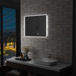 Espelho de Parede LED com Sensor Tátil e Horas para Wc 80x60 cm - 144738