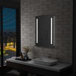 Espelho de Parede LED com Prateleira Casa de Banho 60x80 cm - 144715