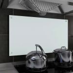 Painel Anti-salpicos de Cozinha Branco 90x50 cm Vidro Temperado - 249458